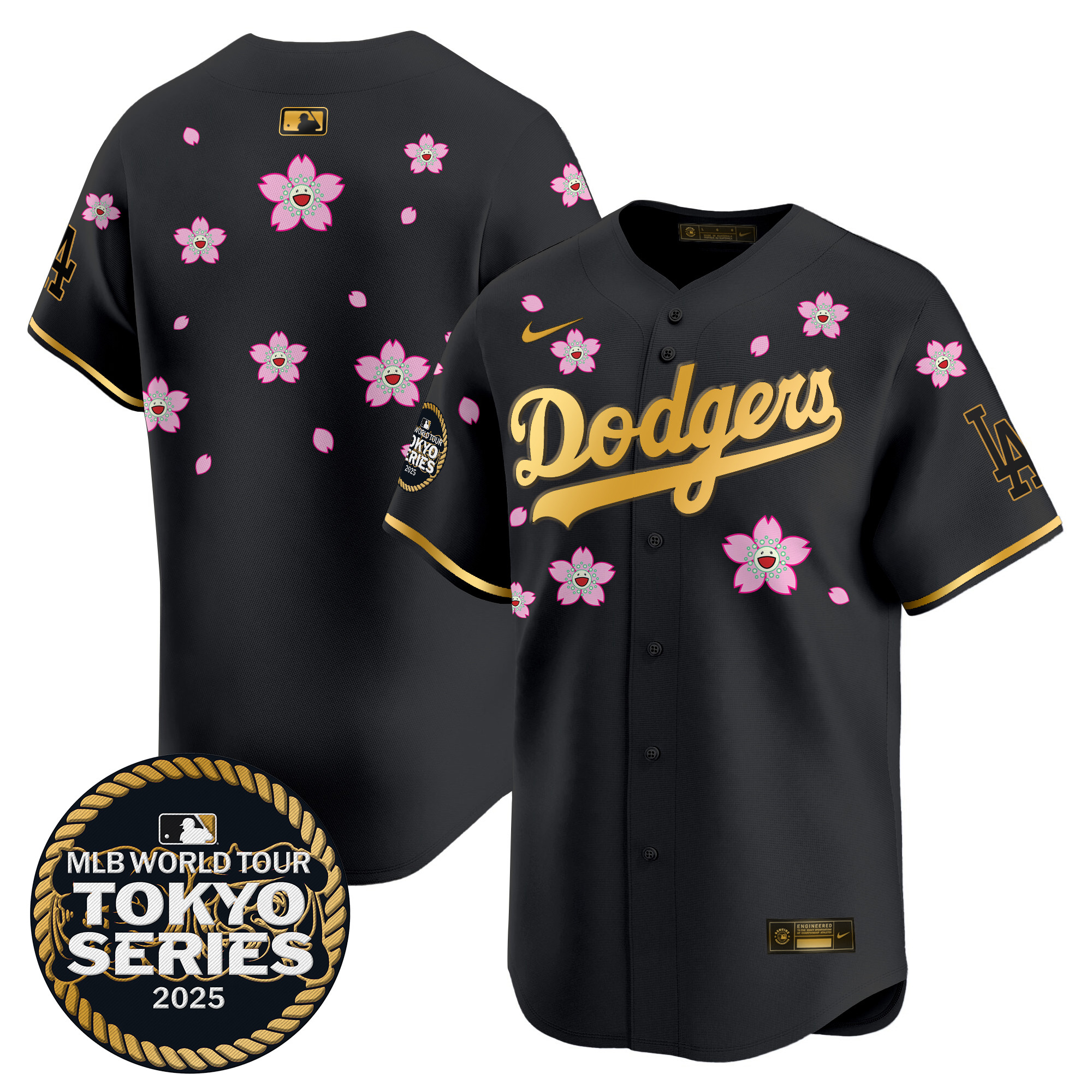 Men Los Angeles Dodgers blank Tokyo Series black Limited Stitched 2025 Jersey 4->los angeles dodgers->MLB Jersey
